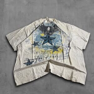 Y2K Oversized Boxy White Graphic Streetwear Tee